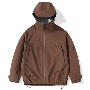 High Quality Eco-Friendly Polyester/Cotton Worsted Fabric Jacket 250g-300g <b>Weight</b> <b>Stand</b> Collar Zipper Closure Casual Style Men - Product Image 1