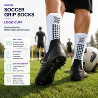 Chaussettes de football avec logo ODM pour les collections de merchandising des clubs, avec programmes d'achat en gros