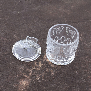 Gelas Kristal Bentuk Kupu-kupu untuk Permen dengan Tutup, Stoples Lilin Kaca, Wadah Penyimpanan Gula, Perhiasan, dan Kapas - Product Image 3