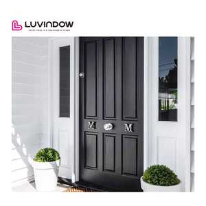 アメリカの木製玄関ドアデザイン、住宅用モダンチークオーク無垢材商業用エントランスドア - Product Image 3