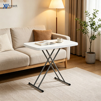 Table pliante portable en gros avec plateau en PEHD blanc pour stand de salon professionnel, jardin et fête familiale