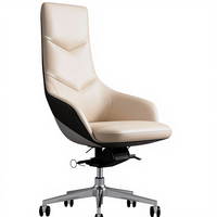 Chaise de bureau ergonomique LeatherBoss, inclinable et réglable, pour le bureau à domicile et les entreprises