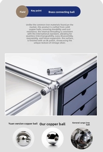 Mueble Modular Minimalista Industrial de Acero Inoxidable, Sistema de Almacenamiento Ecológico que Ahorra Espacio, <span class=keywords><strong>Muebles</strong></span> para el Hogar - Product Image 6