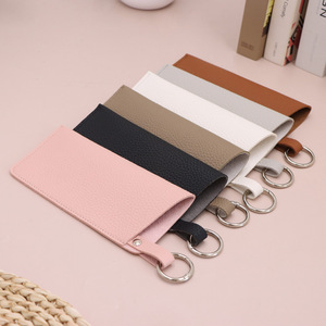 Hot-selling PU leather eyeglass case with <b>spring</b> ring, eyeglass pouch, eyeglass <b>clip</b>, dustproof, scratch-resistant, portable - Product Image 1