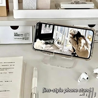 Support de téléphone de bureau en acrylique transparent style Ins, support de téléphone portable simple et minimaliste pour affichage sur bureau