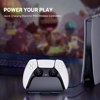 Support de charge rapide LinYuvo solide et durable pour manette sans fil PS5, design incurvé
