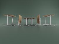 Table mobile empilable moderne de qualité commerciale gris foncé avec base en aluminium et plateau pour salon, chambre et maison - Grande Vente