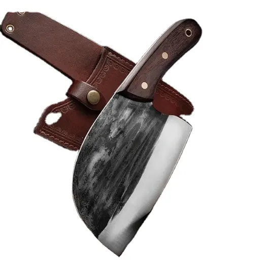 سكين الجزار المزيف الصناعة اليدوية سكين مطبخ مصنوع من الفولاذ والكربون غطاء سكين هدية لقطع وتشذيب وتقطيع