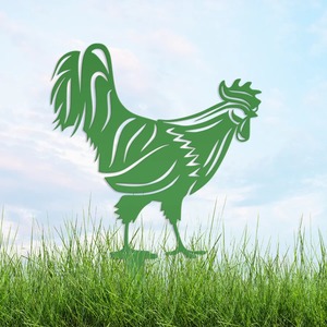 Adornos de jardín de Metal de pollo personalizados al por mayor, estaca de decoración de Pascua de primavera para paisajismo al aire libre, letreros de patio elegantes, arte - Product Image 4