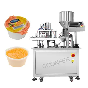Fast delivery auto plastic cup dipping mayo sauce filling sealing machine