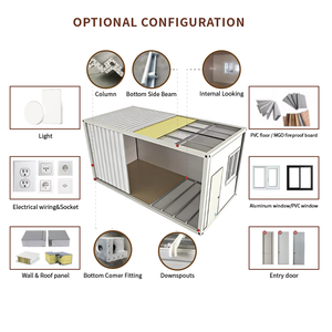 Maison conteneur portable de 20 pieds, type Z, pliable, villa modulaire, bureau conteneur plat à expédier - Product Image 4