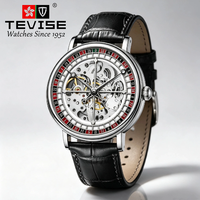 TEVISE Luxuriöse Herren-Armbanduhr mit Skelettiertem Zifferblatt, Wasserdicht und Leuchtend
