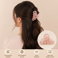 Pinces à cheveux ondulées en acétate personnalisées, ajourées, élégantes, tendance, style français, vente en gros pour femmes