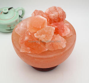 Fabbrica di vendita calda fuoco ciotola lampada di sale con pietre di sale per la decorazione d'interni - Product Image 4