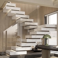 Vente Directe Usine : Escaliers Empilables en Bois Massif de Haute Qualité pour Intérieur, Design Moderne pour Villas