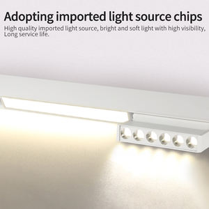 Lampu LED lurus 48v putih lampu rel magnetik pemasangan tersembunyi 2 kawat hitam sistem rel jalur Magnet - Product Image 2