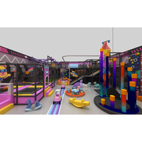 Équipement de terrain de jeu intérieur pour enfants avec toboggans et jeux interactifs, adapté aux entreprises