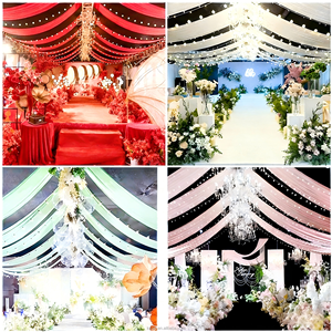 Panneau de fond de scène moderne et coloré en soie de lait extensible, rideaux à armatures pour décoration de mariage, événement, fête, scène - Vente en gros - Product Image 5