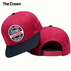 Custom Logo 6 Panel <b>Flat</b> Brim Cap Wholesale Bulk Woven Patch Two Tone <b>Hat</b> With Single Row Snapback Manufacturer - Product Image 2