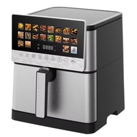 Four à Friture à Air Chaud Intelligent 8L 2100W avec Écran Tactile Couleur Grand Format, Fenêtre Entièrement en Verre, Fonction Déshydratation, Friteuse à Air Chaud Numérique OEM