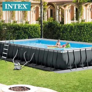 INTEX 26374 AGP 32FT dikdörtgen ultra çerçeve havuzu çelik havuz yer üstü havuz