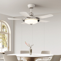Nouveau Ventilateur de Plafond LED Moderne 2026 de 52 Pouces avec Moteur DC, 5 Pales, Télécommande et 6 Vitesses, Intensité Variable pour Salon