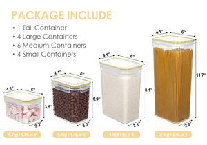 Thiết Kế Hiện Đại Có Thể Gập Lại Nhựa Thực Phẩm Lưu Trữ Container Kín Ngũ Cốc Thủ Môn Wtih Khóa Có Nắp Đậy Xếp Chồng Kit Có Sẵn Nhiều - Product Image 5