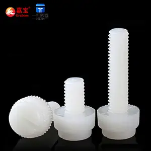 Screw Manufacturer White Nylon Slotted Screws M3 M4 M5 M6 Slotted Knurled Hand Twisted Plastic Thumb Screw