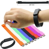 Flashdisk USB 2.0/USB 3.0 Gelang Silikon Plastik Baru dengan Logo Custom 2GB-128GB Garansi 1 Tahun Grosir