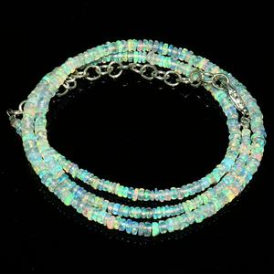 Collar de Plata de Ley 925 con Ópalo Etíope Natural, Collar de Ópalo Doble, Collar de Ópalo de Fuego - Product Image 3