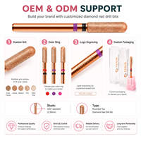 Yaqin OEM ODM Accessoires de machine à ongles de haute qualité, forets à ongles diamantés de 2,35 mm en forme de baril à pointe arrondie