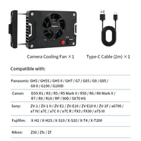A7IV/ZV-E1/A6700/a7a7/ 70D/ZV-E10/ZV1/A7C/FX3/R6/R7/XT4/XS10 için kamera soğutma fanı canlı yayın kamera soğutucu Fan