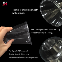 Vasos de Plástico PET Transparentes Desechables con Fondo Redondo en Forma de U, con Logotipo Personalizado al por Mayor, 16 oz, con Tapas y Pajitas para Café, Té de Limón