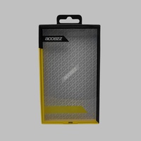 Boîte de vente au détail rigide en carton kraft biodégradable et écologique, personnalisée, avec couvercle transparent en PET de 2 mm, et en-tête personnalisée, recyclée pour les appareils mobiles