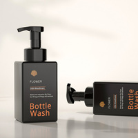 Bouteilles carrées élégantes en plastique marron pour nettoyant visage, savon liquide, cosmétiques, shampoing capillaire, avec pompe à mousse