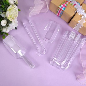 Clear <strong>Plastic</strong> Ice Scoops <strong>Tongs</strong> Set for Serving Food, <strong>Mini</strong> Candy Scoops for Candy Buffet Dry Goods Freezer Bin Canisters - Product Image 6