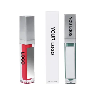 Perfect private label tube packaging brillo de labios brillante con espejo y luz LED