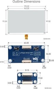 Waveshare 7,5 inch E-Paper Hat-displaymodule 800x480 resolutie Ondersteunt zwart/wit 2 kleuren Compatibel Jetson Nano/Raspberry - Product Image 4