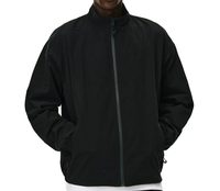 Veste d'extérieur légère à col montant zippé pour homme, coupe-vent, idéale pour la randonnée