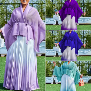 Derniers modèles de tenues africaines d'automne <span class=keywords><strong>pour</strong></span> femmes Ensemble deux pièces haut élégant à manches chauve-souris et jupe dégradée Vêtements <span class=keywords><strong>pour</strong></span> femmes - Product Image 2