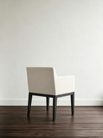 Fauteuil de salle à manger contemporain en tissu avec accoudoirs en chêne pour la maison, le bureau, le bar à domicile, l'appartement et l'hôtel