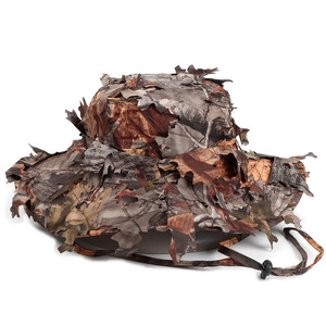 Nouveau design Chapeau bob effet vieilli camouflage jungle feuilles bioniques à large bord, chapeau de soleil pour activités de plein air et entraînement, pour hommes et femmes - Product Image 5