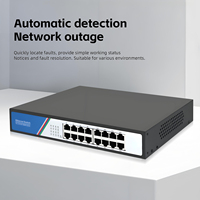 Tshield 16 Port Gigabit Unmanaged Switch Full-Duplex Half-Duplex 10/100/1000Mbps 32Gbps Desktop Plug Play untuk Jaringan Rumah