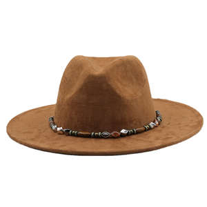 Fashion Women Men Fedora <strong>Hat</strong> Suede Flat Fedora <strong>Lady</strong> Gentleman Gambler Panama <strong>Trilby</strong> With Band Size 58CM Retro Jazz Fedora <strong>Hats</strong> - Product Image 1