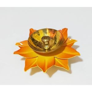 Lotus Diya Puja Home Decor Brass <b>Oil</b> <b>Lamp</b> Deepak Small Kamal Shape for Temple Pooja or Gifts - Product Image 2