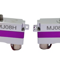 Mini servo plat 8 mm MJ08, couple 3,7 kgf.cm, poids 8 g, vitesse 0,061 sec/60, boîtier en aluminium, moteur sans noyau, pour avion RC en métal