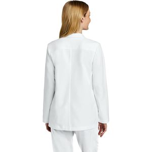 Bata de Laboratorio Médica para Mujer, Manga Larga, 3 Bolsillos, Uniforme de Consulta, Uso Hospitalario, Personalizable con Bordado, Tela Popelina Blanca - Product Image 3
