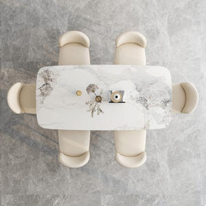 Juego de mesa de comedor moderna ligera italiana, mesa de comedor y silla de diseño Rectangular Simple para el hogar - Product Image 5