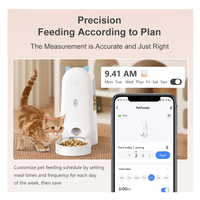 Smart Tuya Pet Feeder Chiens Chats Microchip Télécommande automatique via téléphone portable App PP Matériel Pet Bowl Feeder Caméra