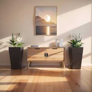 Pots à plantes en plastique rectangulaires grands et hauts de fabrication originale pour <span class=keywords><strong>porte</strong></span> d'entrée - Product Image 4